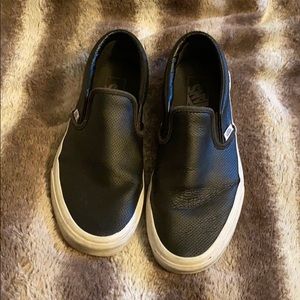 Women’s Used Vans - Black Slip Ons